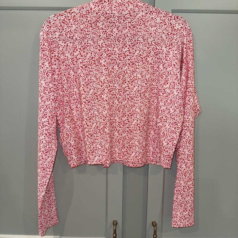 Land's End Women's SunShade UPF 50 Long Sleeve Cropped Rash Guard XL (18) Floral - Picture 6 of 8